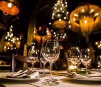 luxury elegant table setting dinner in a restaurant