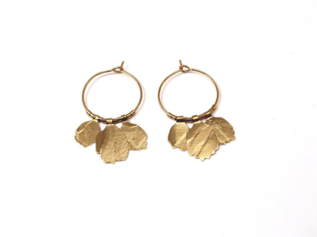 Virginie Fantino, jewellery in Marseille : leaf earrings