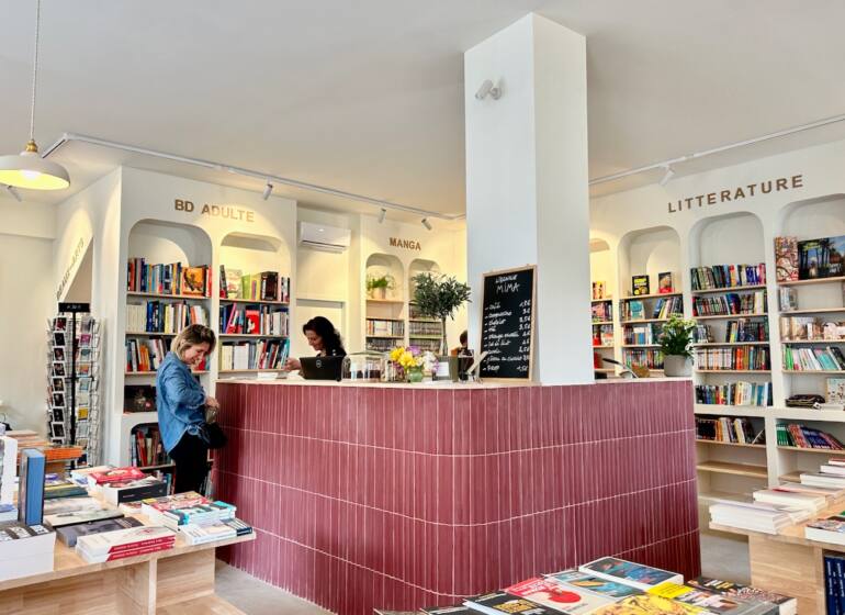 Mima : librairie indépendante et généraliste dans le quartier de Montredon à Marseille (comptoir)