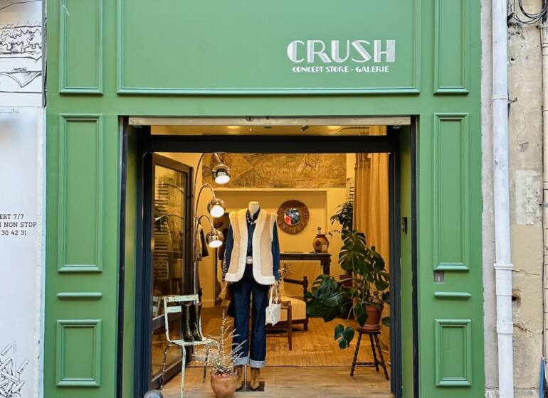 Crush : concept-store mode, art et déco à Marseille (façade)