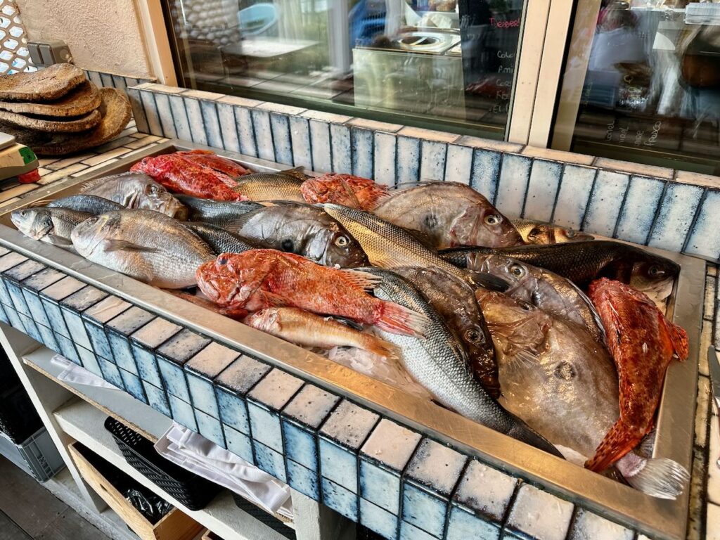 Chez Paul est un restaurant de poissons et de pizzas dans le quartier des Goudes à Marseille. (rascasse)